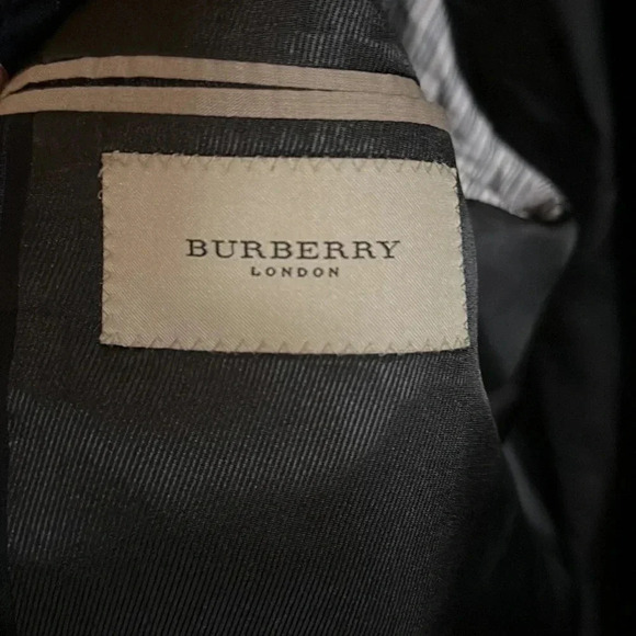 Burberry Blue Pinstripe Wool Blazer Suit Jacket Size 54 Regular - Picture 9 of 10